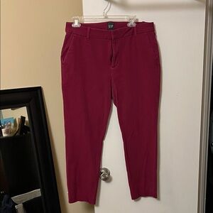 GAP Women’s Ankle Crop Pants in Dark Pink